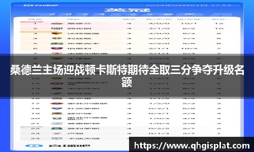 桑德兰主场迎战顿卡斯特期待全取三分争夺升级名额